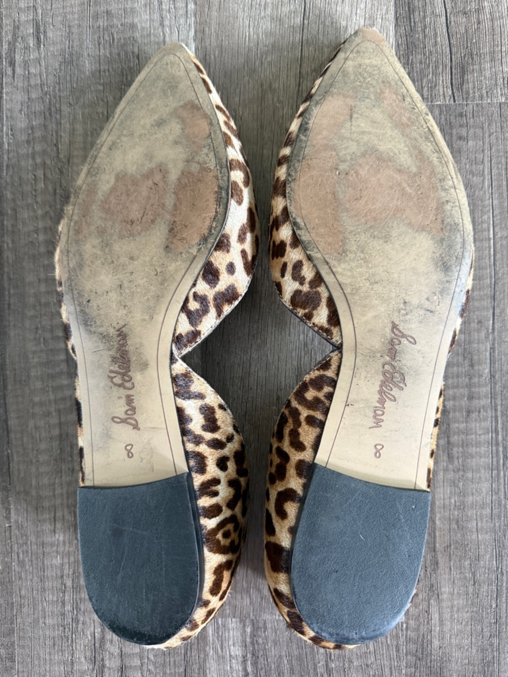 Sam Edelman Shoes Rodney Calf Hair Leopard Print D’Orsay Ballet Flats Size 8 - Picture 4 of 6